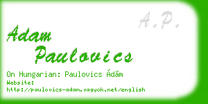 adam paulovics business card